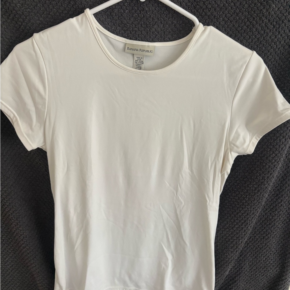 Banana Republic Women's Cream Short Sleeve Tee